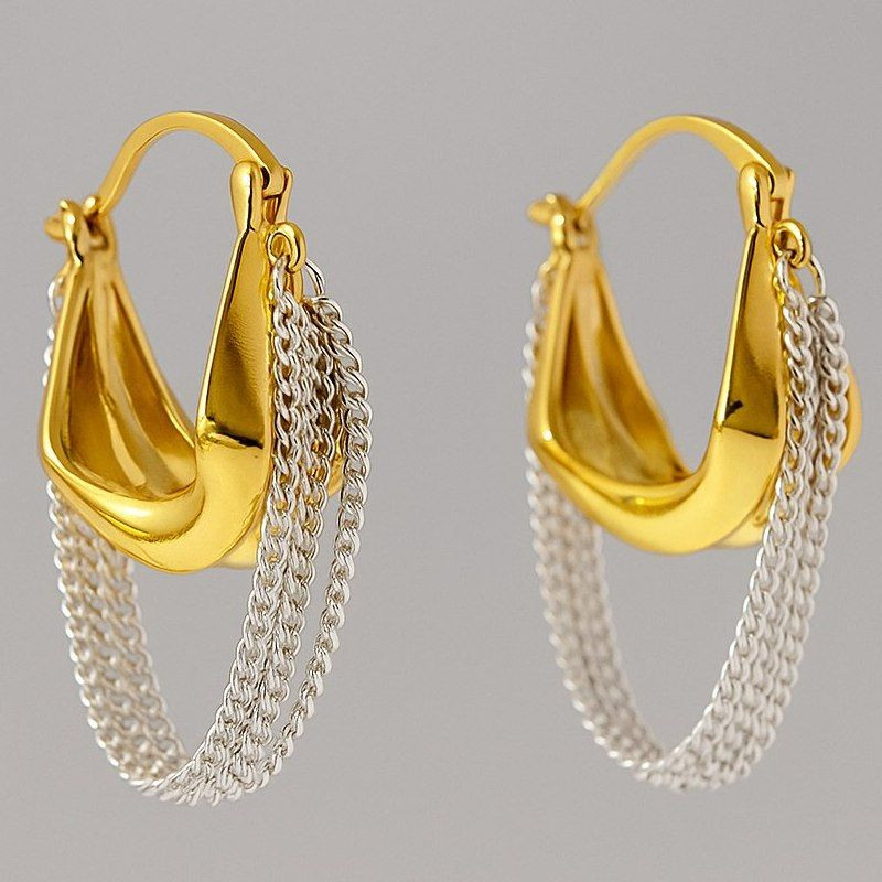 Серьги конго медь с напылением золотом 1J12087CJJ