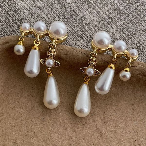 Серьги пусеты с жемчужными гроздьями и крупными каплями CJL14692 Серьги пусеты с жемчужными гроздьями и крупными каплями CJL14692