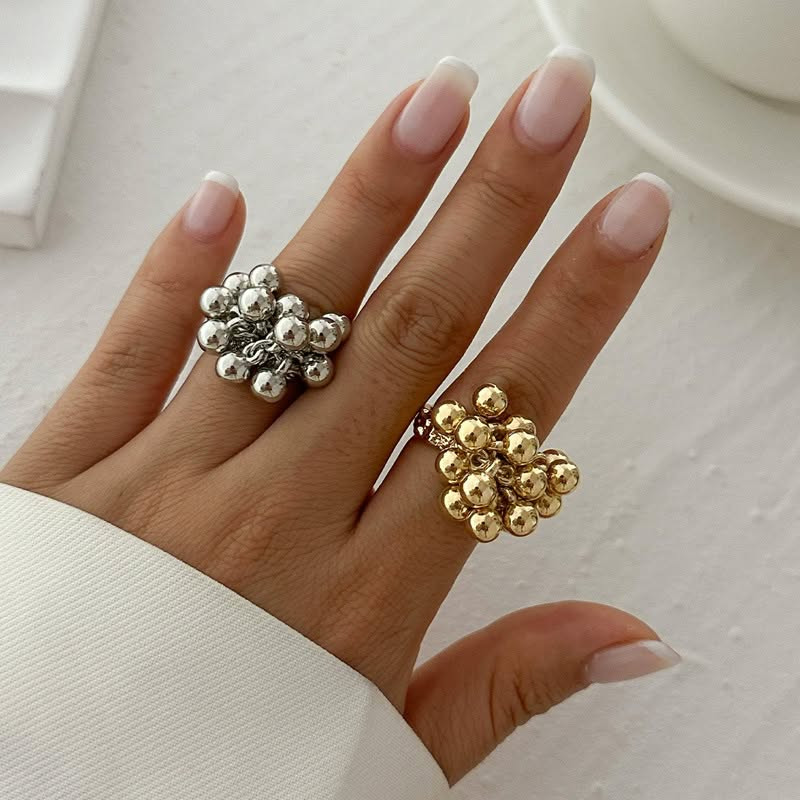 Фантазийное кольцо с гроздью металлических шариков 1J11773CJJ