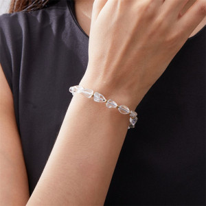 Браслет из прозрачных бусин с цветами CJT11356