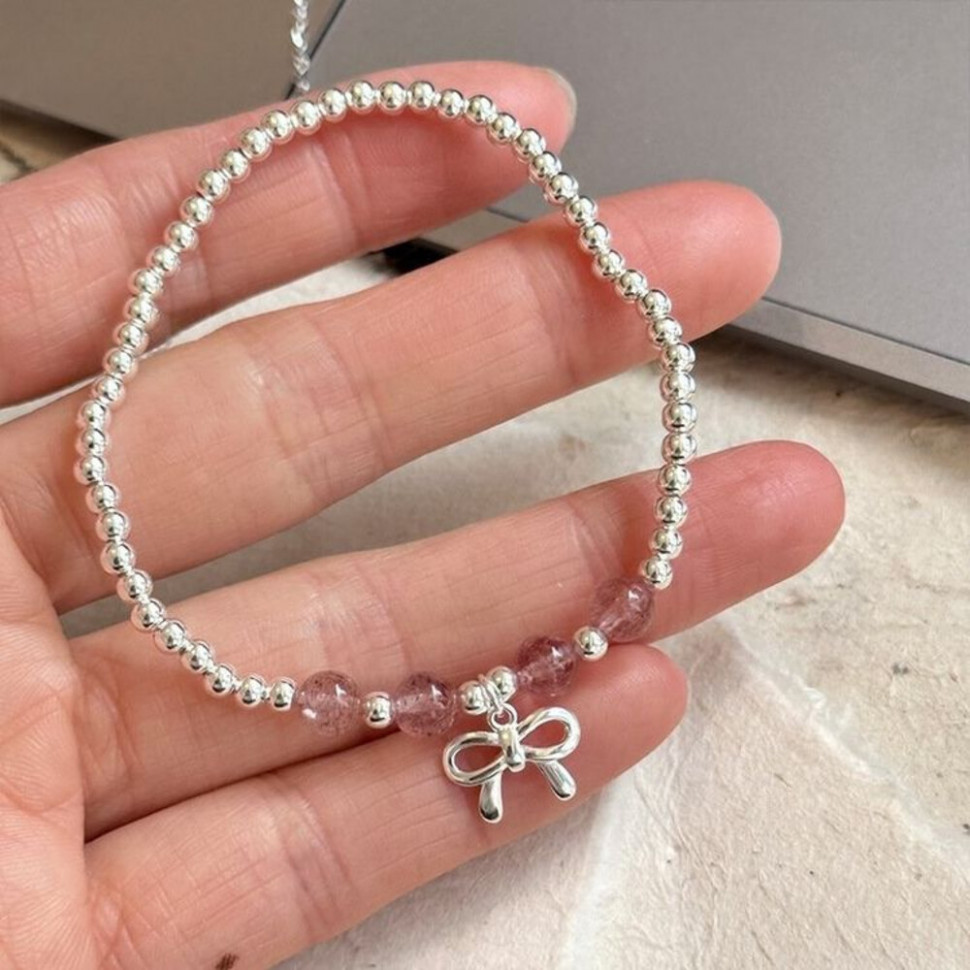 Браслет изящные бусины с подвеской-клевером J10794CJJ Браслет изящные бусины с подвеской-клевером J10794CJJ