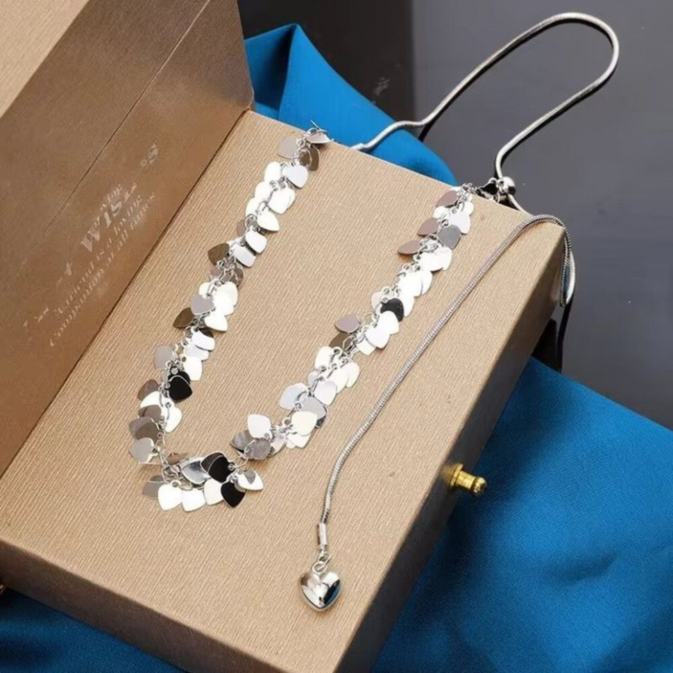 Воздушное колье из прозрачного акрила и черных бусин J10803CJJ Воздушное колье из прозрачного акрила и черных бусин J10803CJJ