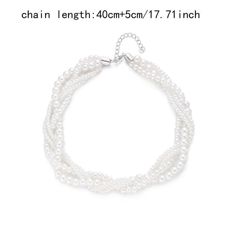 Многослойное колье из жемчуга сложного плетения CJT18786