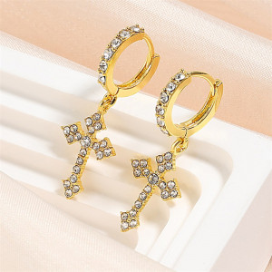 Висячие серьги с крестами из страз CJE72227