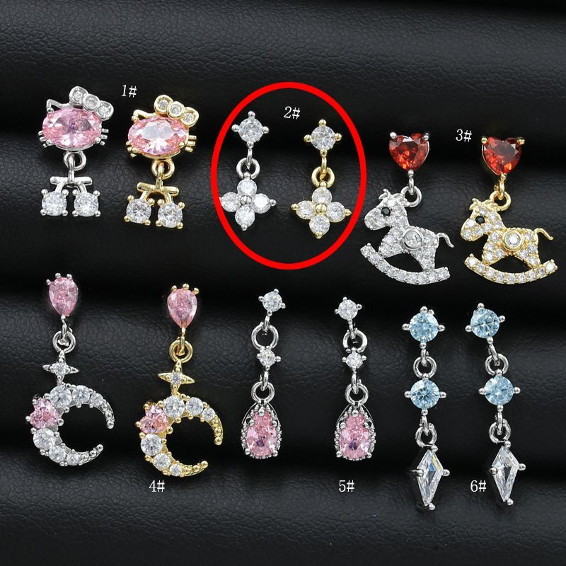 Серьга с сердцем и луной из нержавеющей стали CJX70889