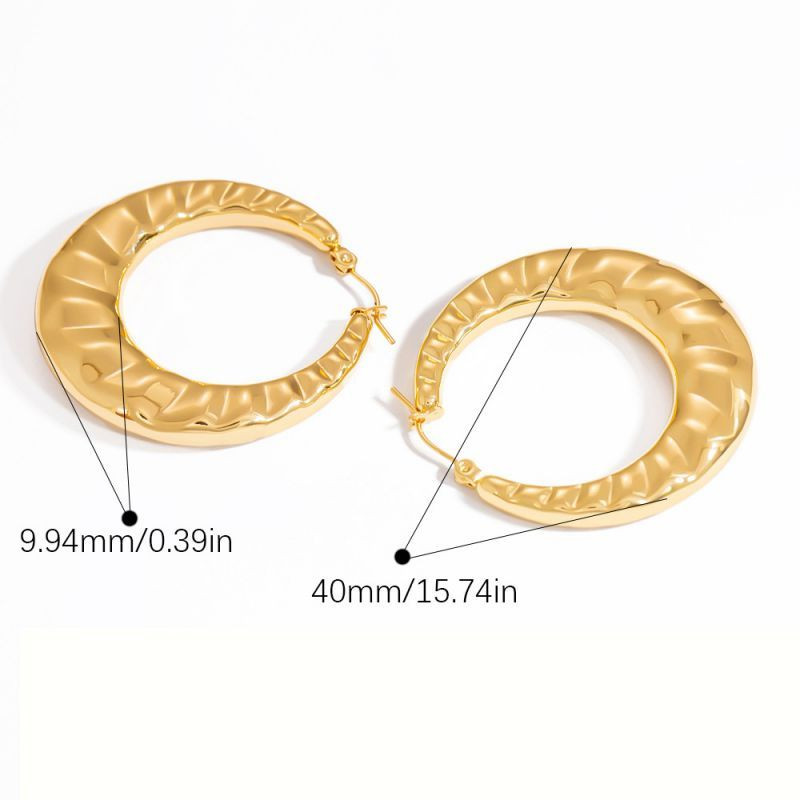 Серьги-пусеты Квадраты рельефные золотистые CJL24118