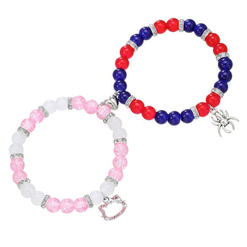 Парные браслеты супергеройский союз с яркими бусинами