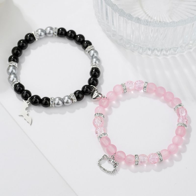 Парные браслеты супергеройский союз с яркими бусинами