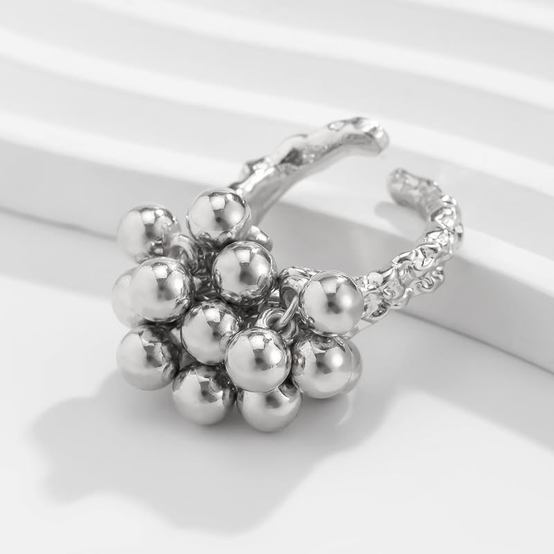 Фантазийное кольцо с гроздью серебристых сфер 1J11774CJJ