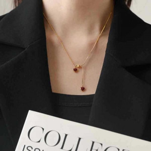 Золотистое колье-галстук с кристаллами CJM85055