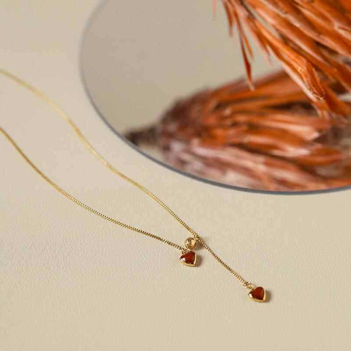 Золотистое колье-галстук с кристаллами CJM85055