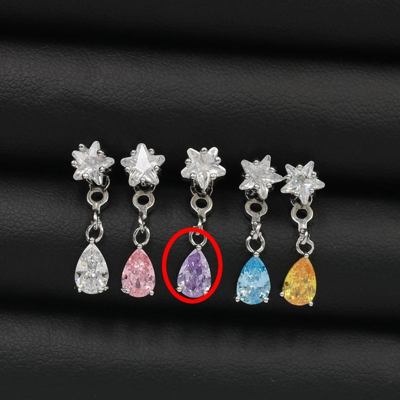 Серьга с крестом и цирконом из нержавеющей стали CJX70898