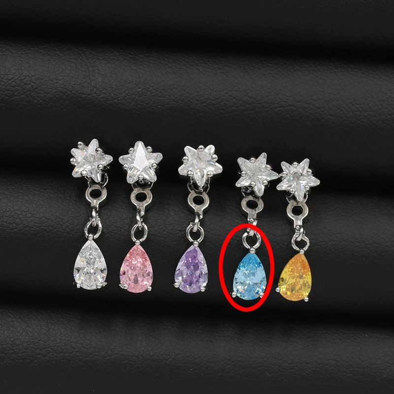 Серьга с крестом и цирконом из нержавеющей стали CJX70898