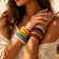Браслет мятно-зеленый из нержавеющей стали с эффектом тай-дай CJX76235