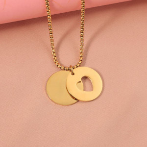 Двойное стальное колье с подвесками-дисками CJG39762