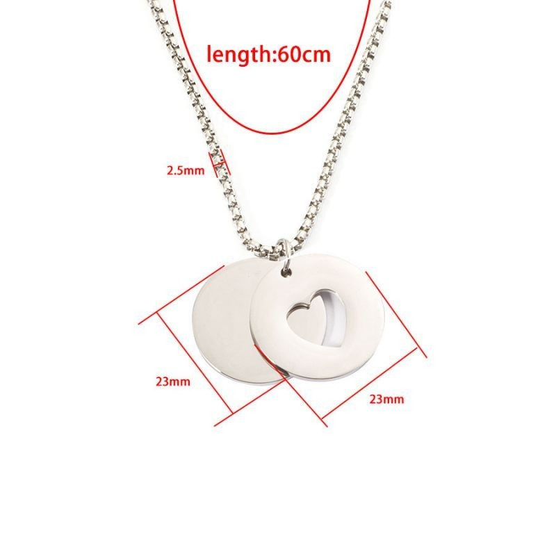 Двойное стальное колье с подвесками-дисками CJG39762 Двойное стальное колье с подвесками-дисками CJG39762