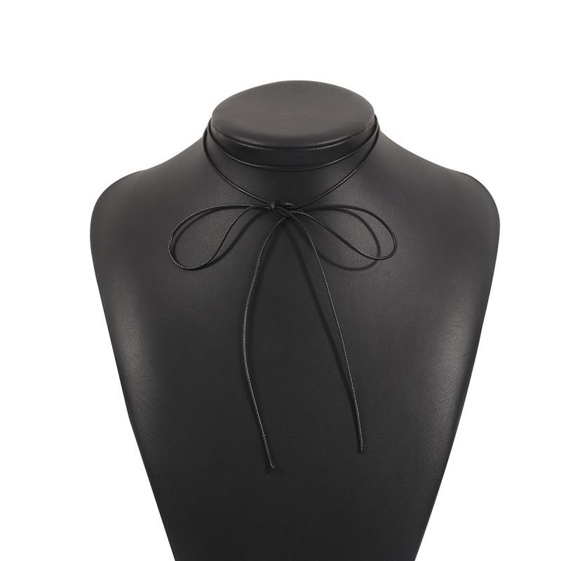 Лаконичный Лариат на тонком шнурке с узелками CJD92862