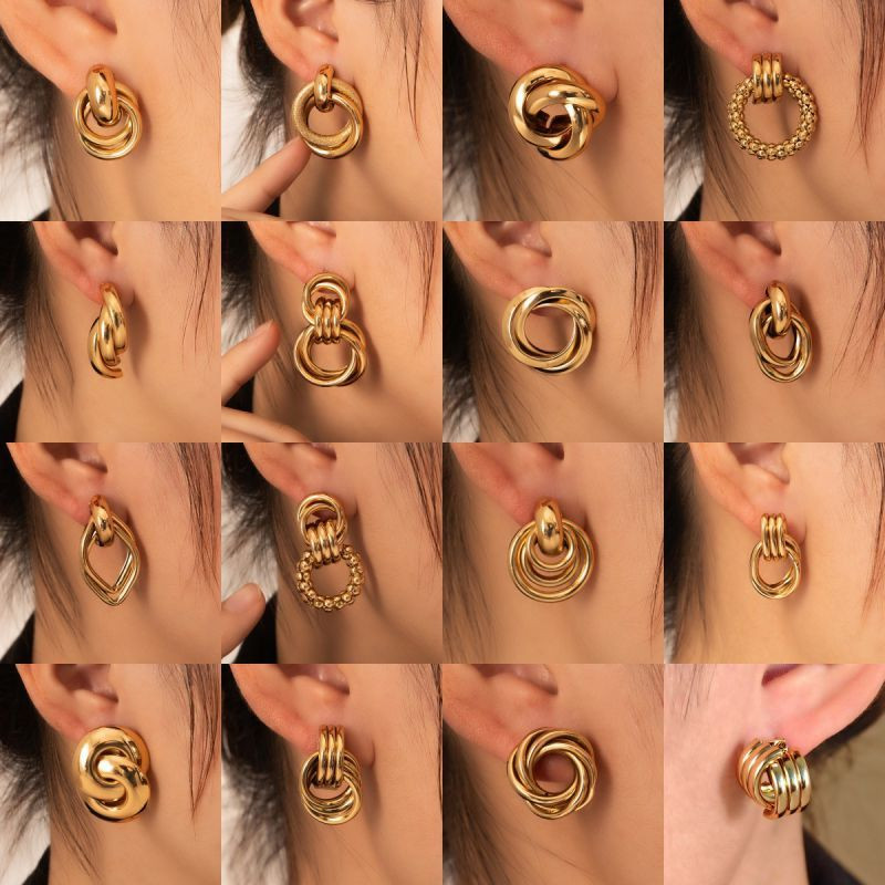 Серьги из стали с крестом CJM15771