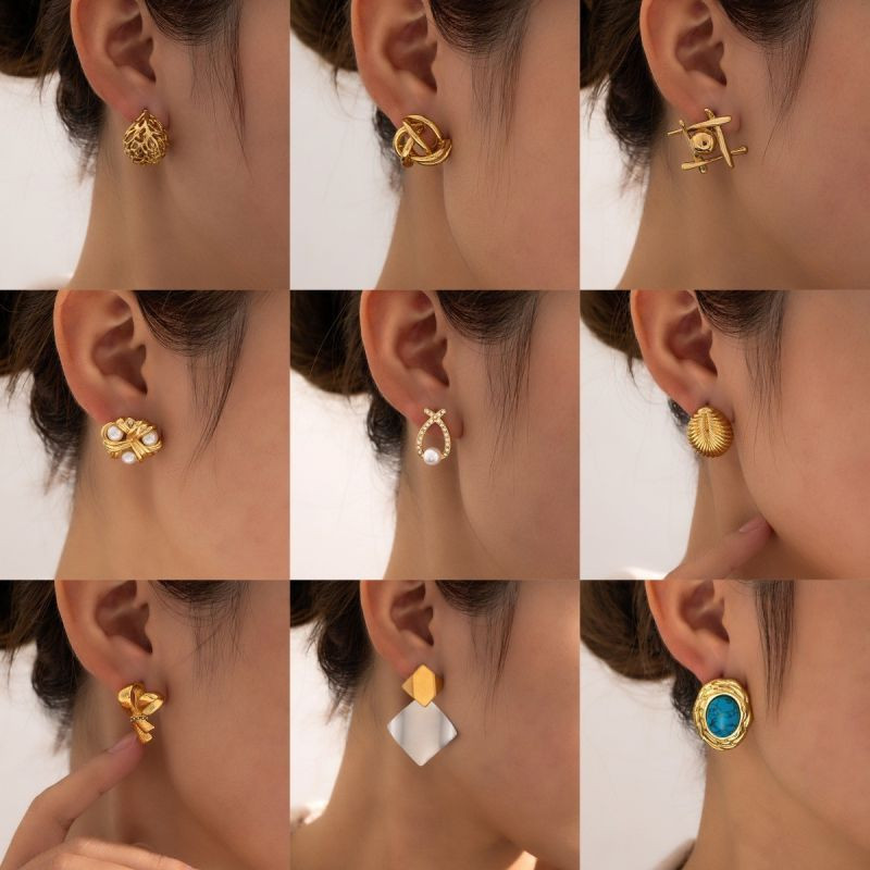 Серьги из стали с крестом CJM15771