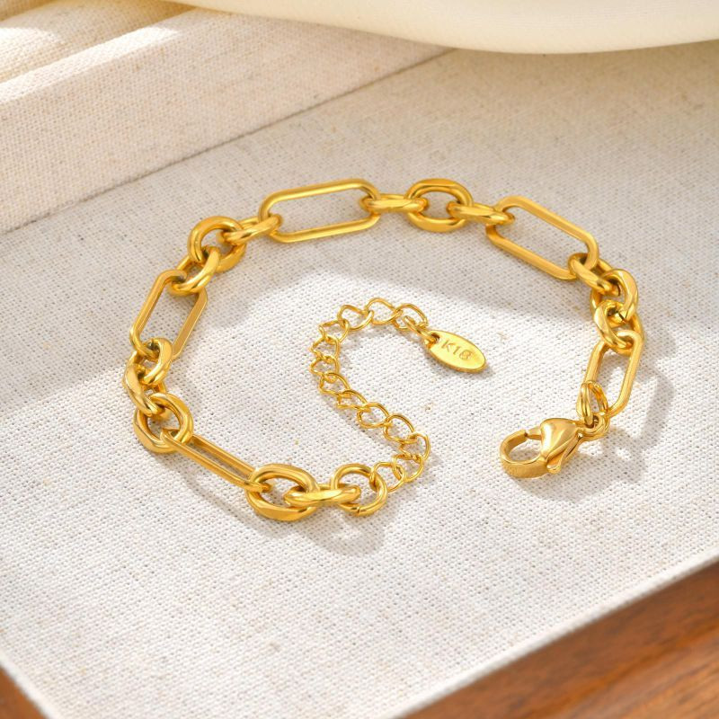 Браслет-цепочка из крупных звеньев в стиле минимализм CJP47832 Браслет-цепочка из крупных звеньев в стиле минимализм CJP47832