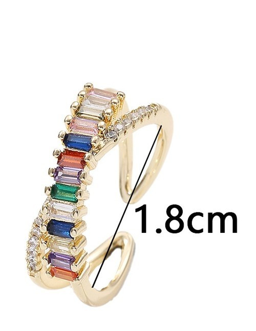 Широкое разомкнутое кольцо с прямоугольными кристаллами U81952