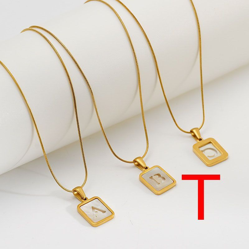 Колье из титановой стали с буквой A ASUZ56247