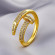Кольцо медь с напылением золотом и фианитами гвоздь 1J11975CJJ Кольцо медь с напылением золотом и фианитами гвоздь 1J11975CJJ