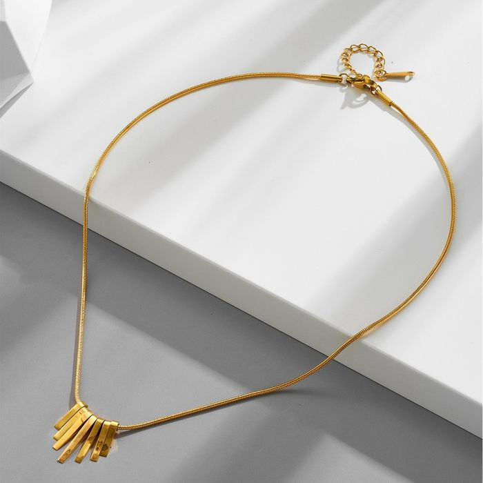 Стальная цепочка с напылением золотом кулон прямоугольники J10098CJJ Стальная цепочка с напылением золотом кулон прямоугольники J10098CJJ