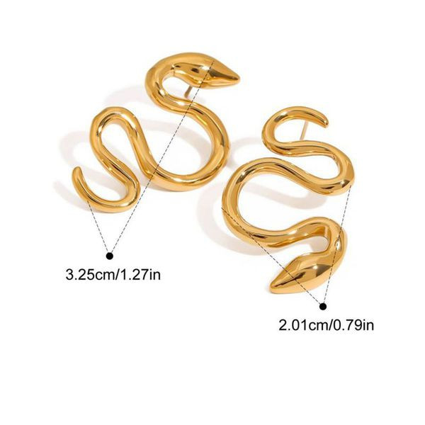 Серьги-пусеты Змеи изогнутые фактурные CJL40912