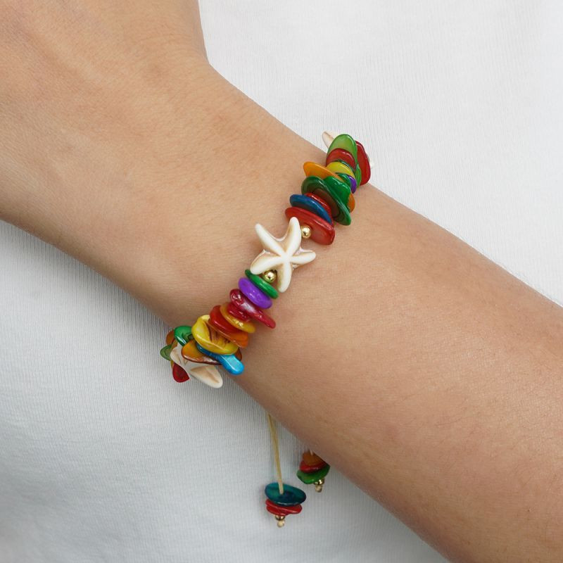 Браслет из ярких камней со снежинкой CJN44987