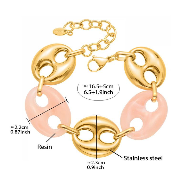 Браслет-цепочка с крупными камнями под малахит CJR79174