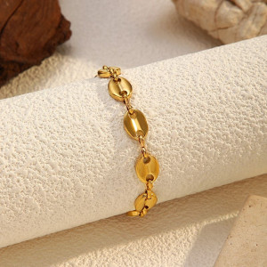 Браслет с плоскими овальными звеньями в стиле ретро CJN35897