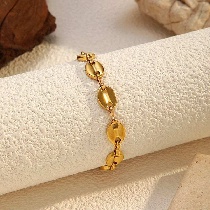 Браслет с плоскими овальными звеньями в стиле ретро CJN35897