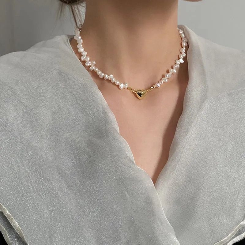 Чокер с магнитным замком сердце жемчуг 1J12399CJJ