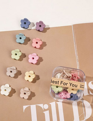 Набор заколок с цветком из смолы корейский M14694