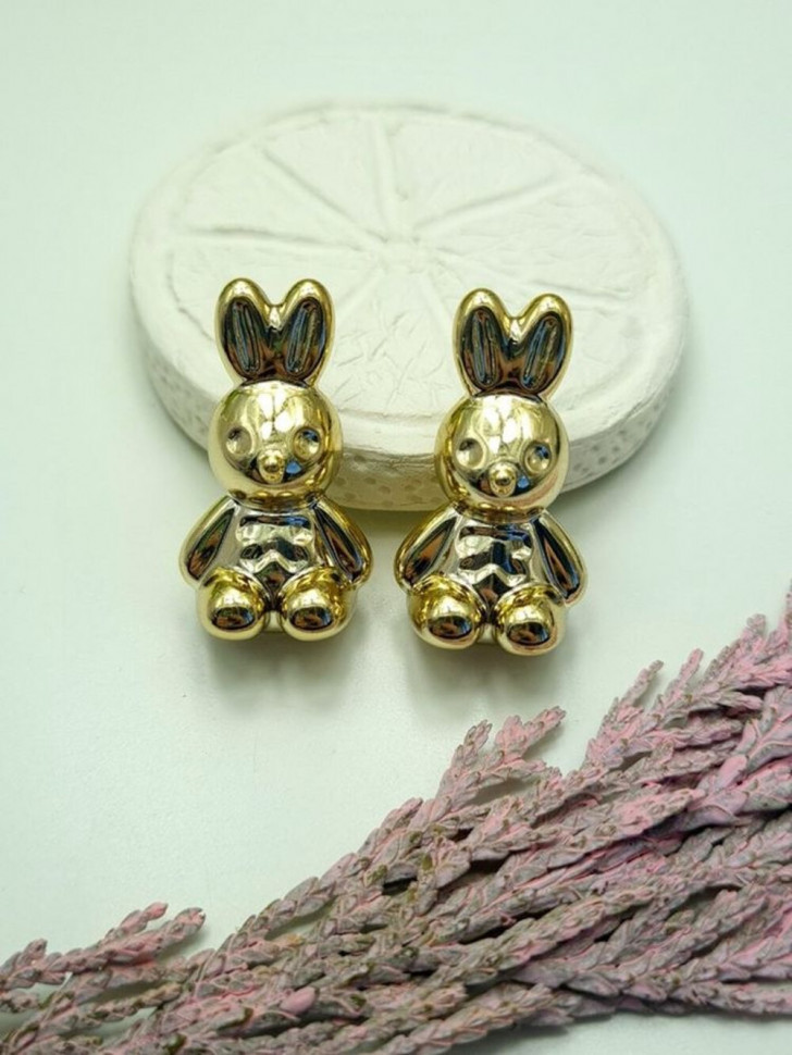 Серьги-гвоздики зайчики J10056CJJ