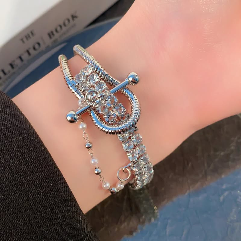 Двойной многослойный браслет с цветочной подвеской 1J11649CJJ