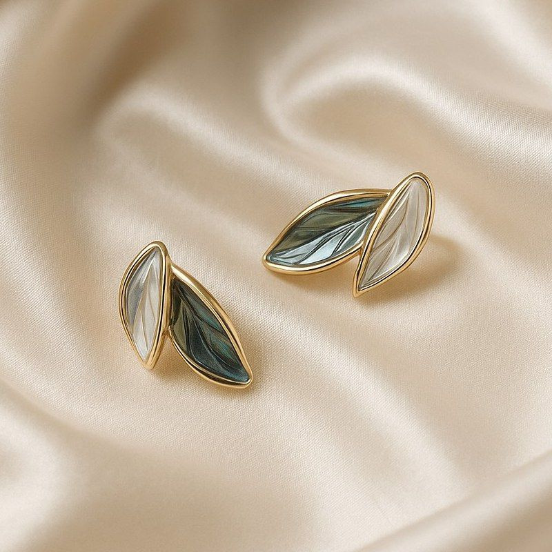 Серьги листья ювелирный сплав 1J12330CJJ Серьги листья ювелирный сплав 1J12330CJJ