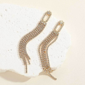 Серьги-подвески волны со стразами CJC58260 Серьги-подвески волны со стразами CJC58260