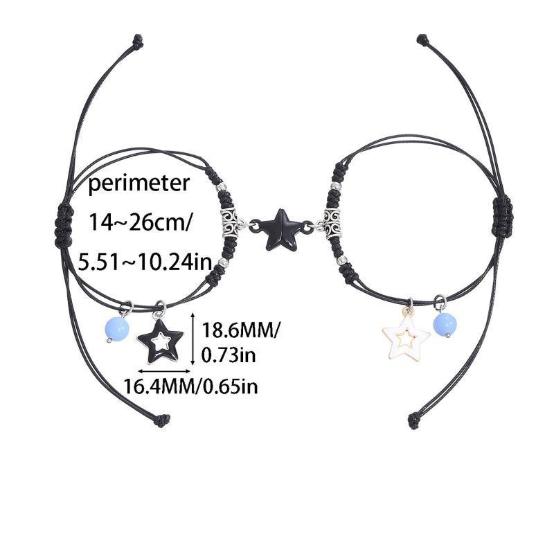 Парные браслеты небесные искры на тонком шнурке