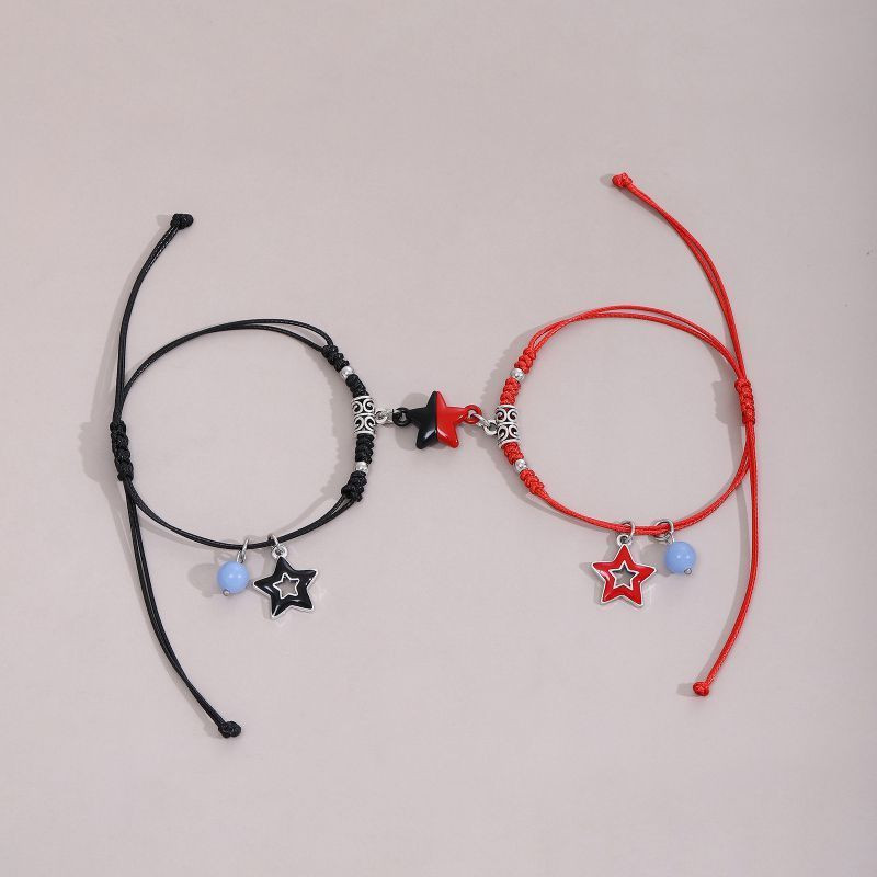 Парные браслеты небесные искры на тонком шнурке