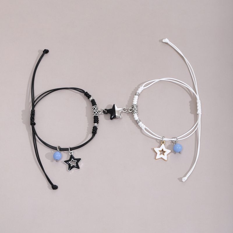 Парные браслеты небесные искры на тонком шнурке