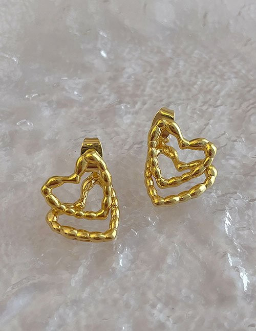 Серьги-пусеты «Двойные контуры сердец» Z31776