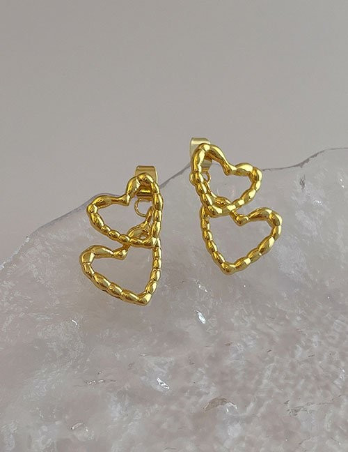 Серьги-пусеты «Двойные контуры сердец» Z31776