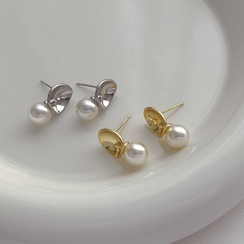 Серьги-пусеты «Чаши» с жемчугом M86929