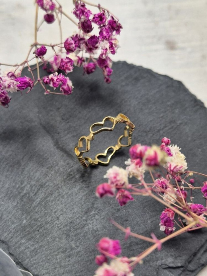 Кольцо медицинская сталь с напылением золотом J11121CJJ Кольцо медицинская сталь с напылением золотом J11121CJJ