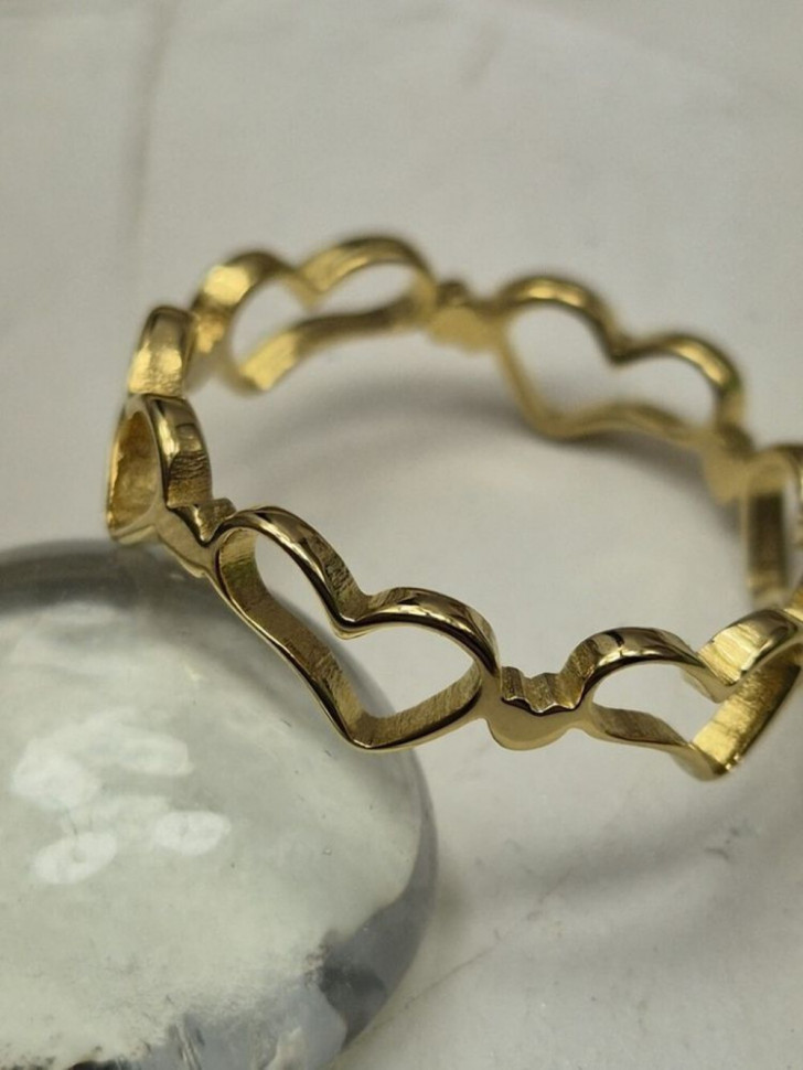 Кольцо медицинская сталь с напылением золотом J11121CJJ