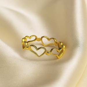 Кольцо медицинская сталь с напылением золотом J11121CJJ