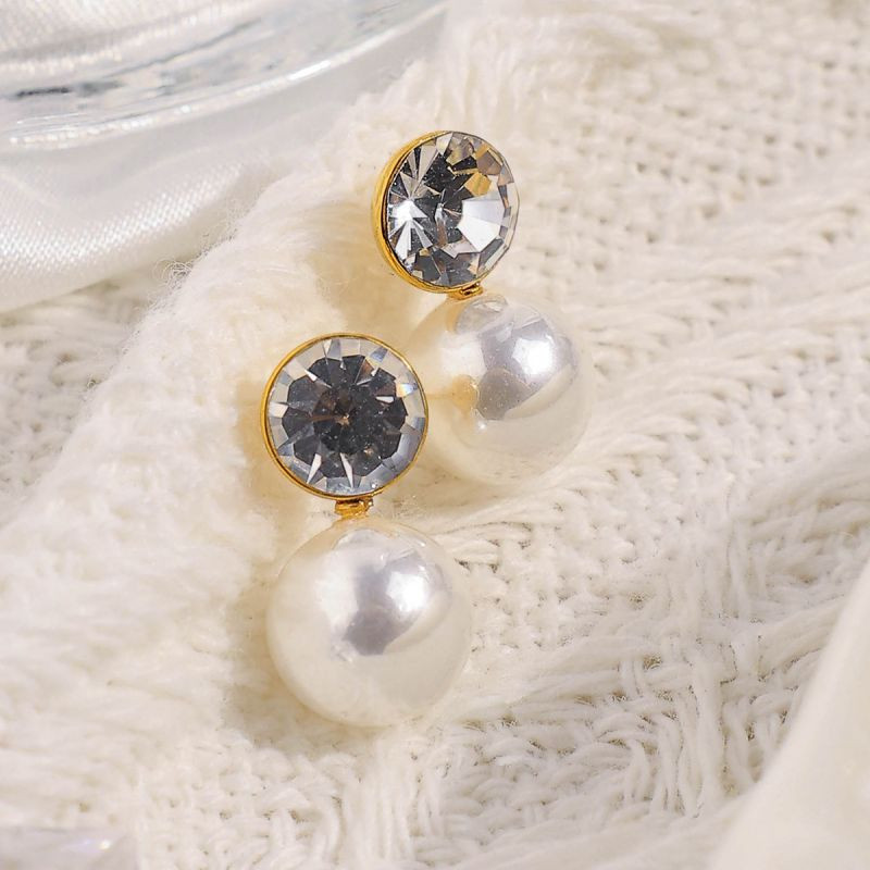 Серьги Висячие Кристаллы и Жемчуг CJR71195