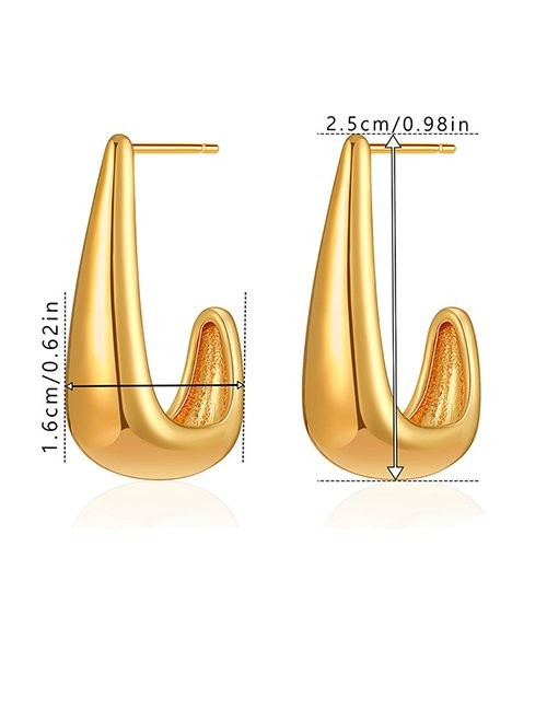 Золотистые серьги-полукольца U-формы Z67826